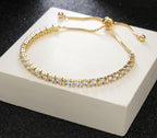 Wovanoo 2 Pieces Tennis Bracelets for Women Cubic Zirconia Bracelet Rhinestone
