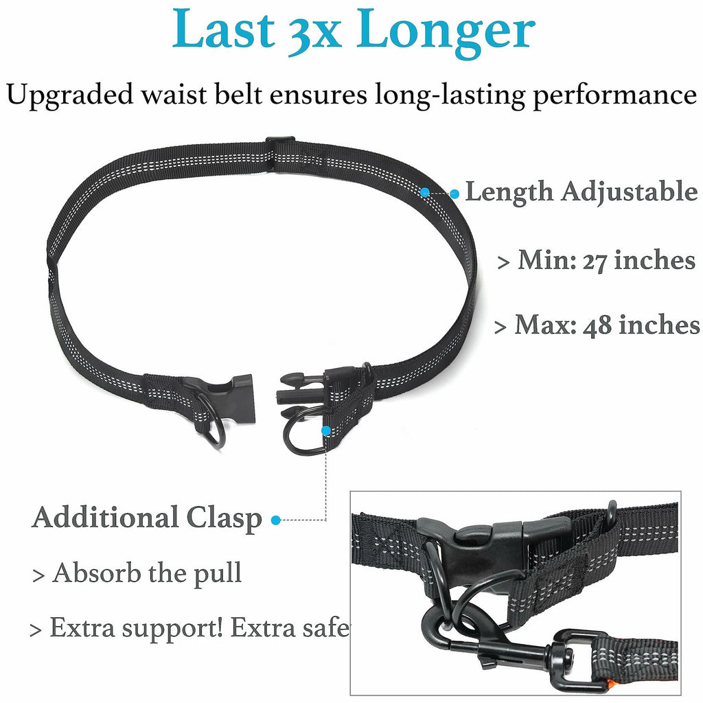 iYoShop Retractable Hands Free Dog Leash - Dual Handle Bungee Waist Leash for