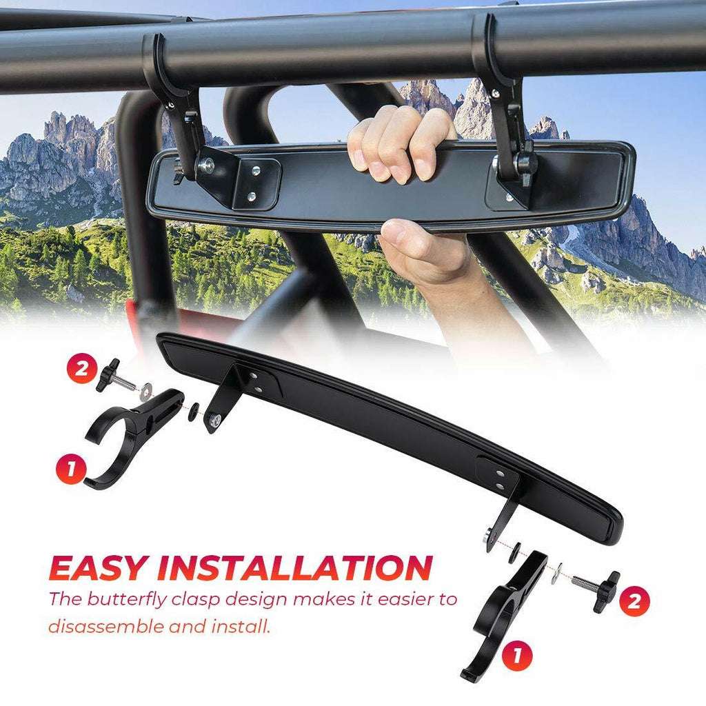 KEMIMOTO UTV Rearview Mirror, 15" UTV Race Convex Center Mirror with 3/4 1.75"