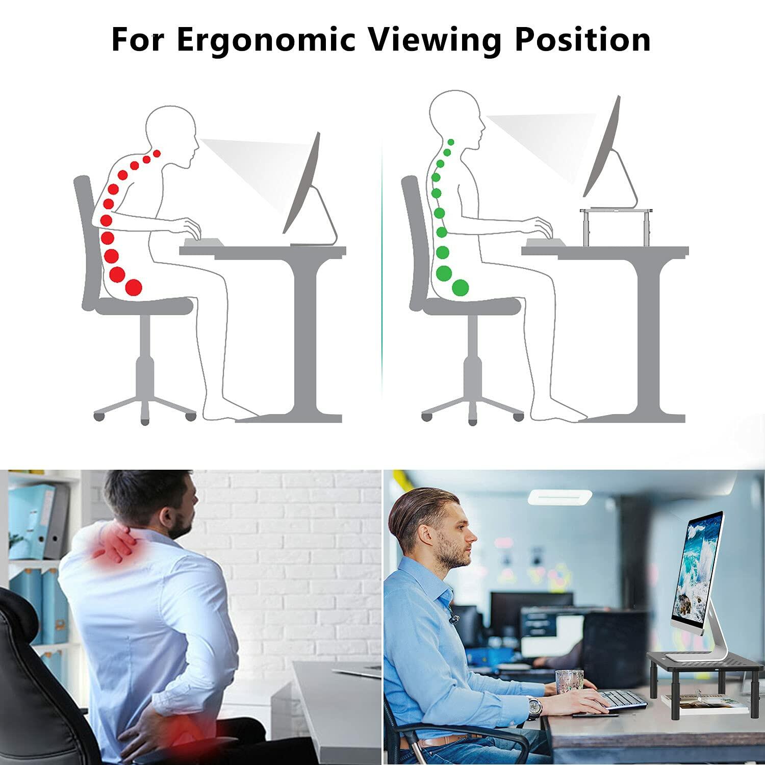 WALI Computer Monitor Stand for Desk, Adjustable Laptop Riser, Desk Monitor