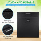 Yaocom Locking Mailbox with Key for Outdoor 12 x 10.5 x 4.7 Inches Large Wall