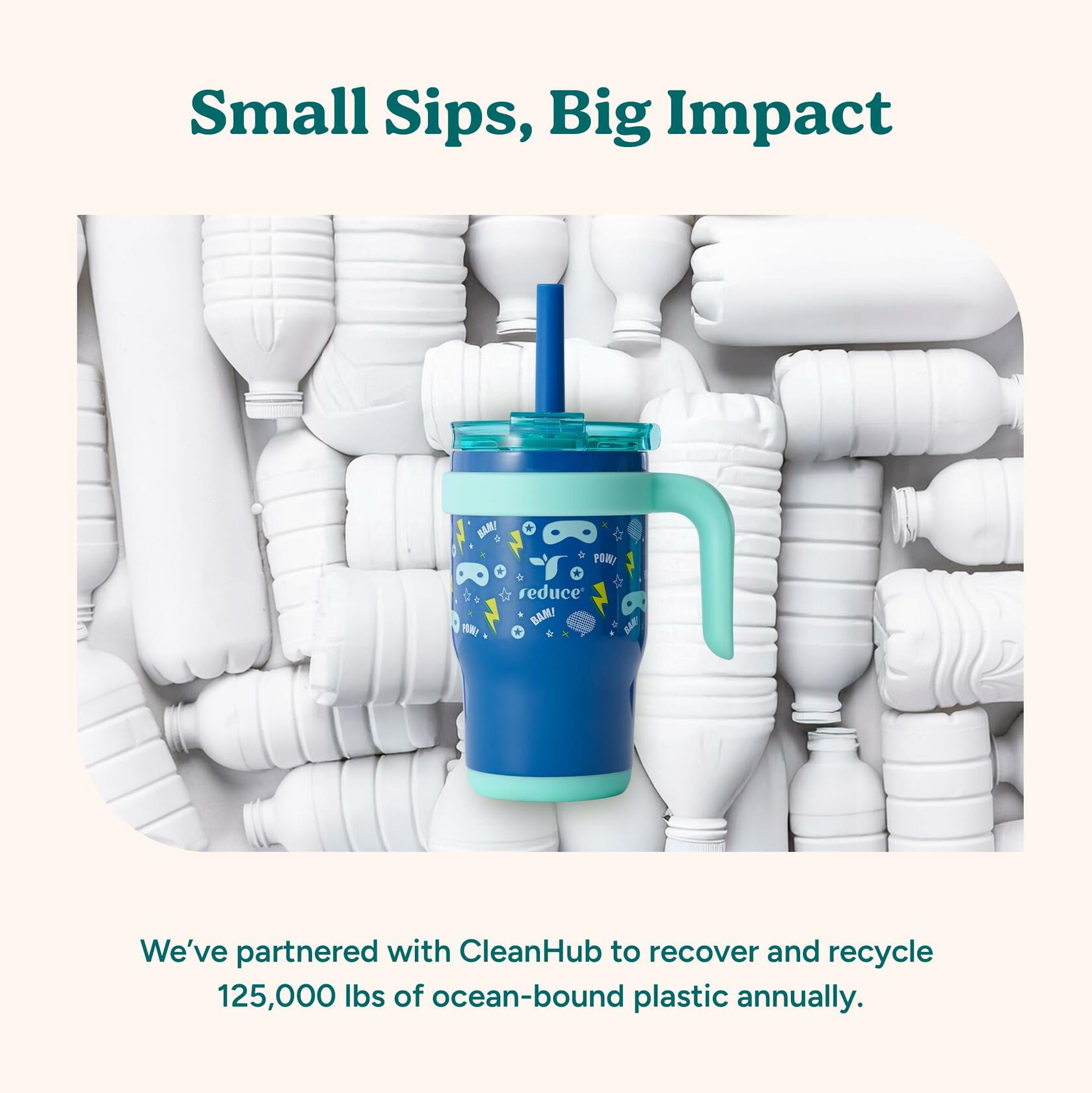 REDUCE 14 Oz Coldee Kids Tumbler with Lid and Straw - Coldee Insulated Travel