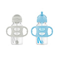 Dr. Brown's Milestones Wide-Neck Sippy Straw Bottle with 100% Silicone Handles