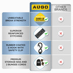 AUGO Ratchet Straps Heavy Duty 4 Pack -15 FT - 2200 LB Break Strength – with