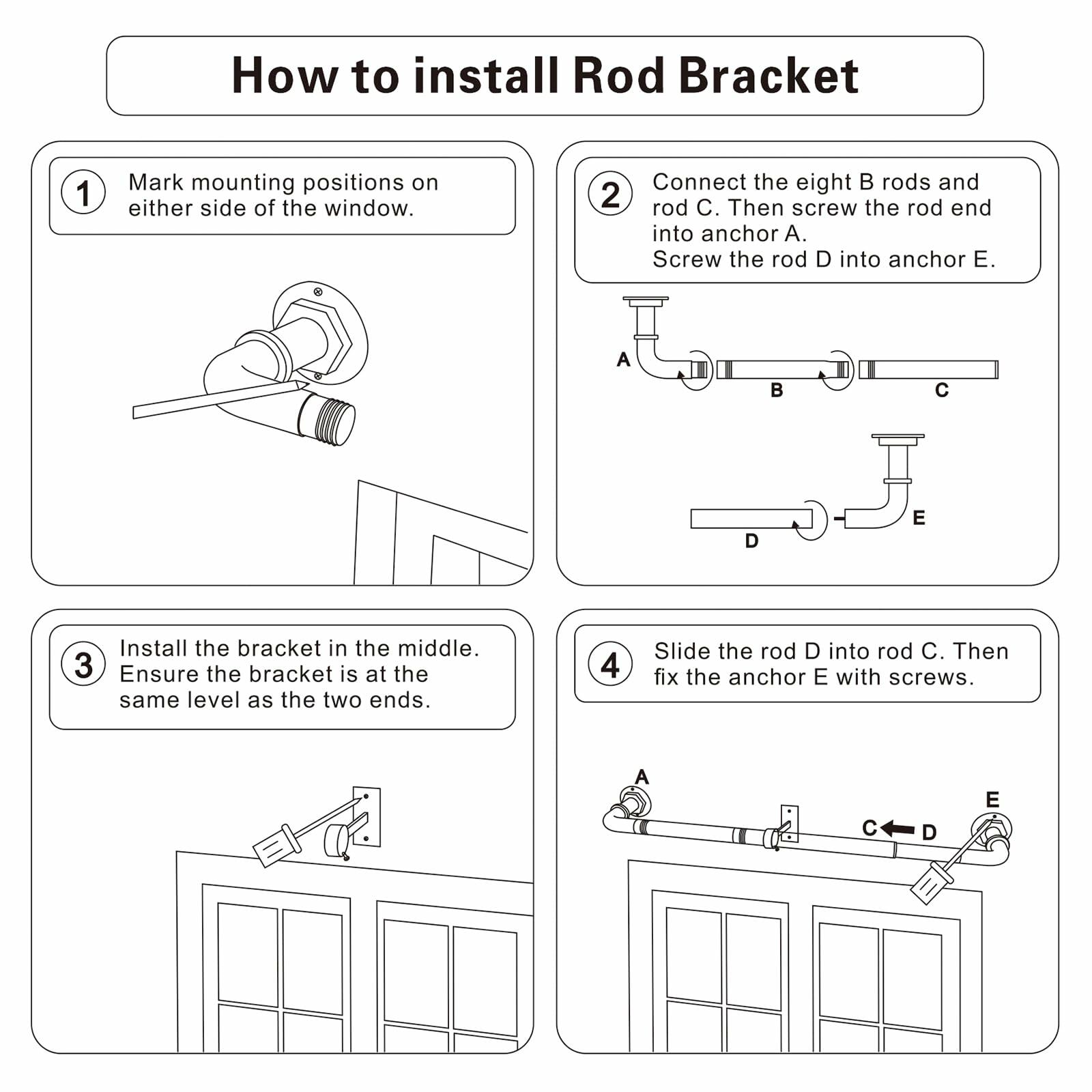 Byondeth Curtain Rods for Windows 16 to 120 Inches Adjustable Blackout Wrap