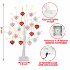 [Timer] Valentines Decor 24 Inch Valentines Decorations Lighted Tree with 18