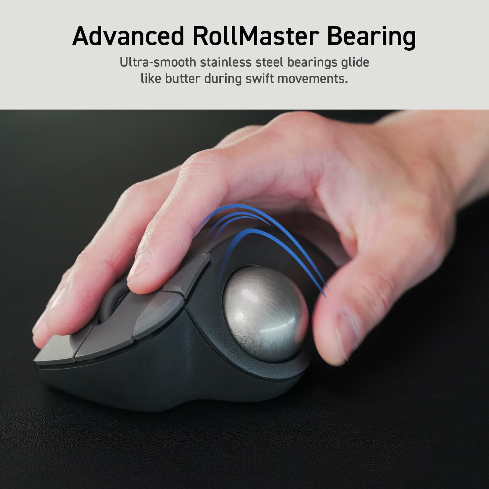 ELECOM Ergonomic Comfort Design Trackball IST Wireless 2.4GHz Connect,
