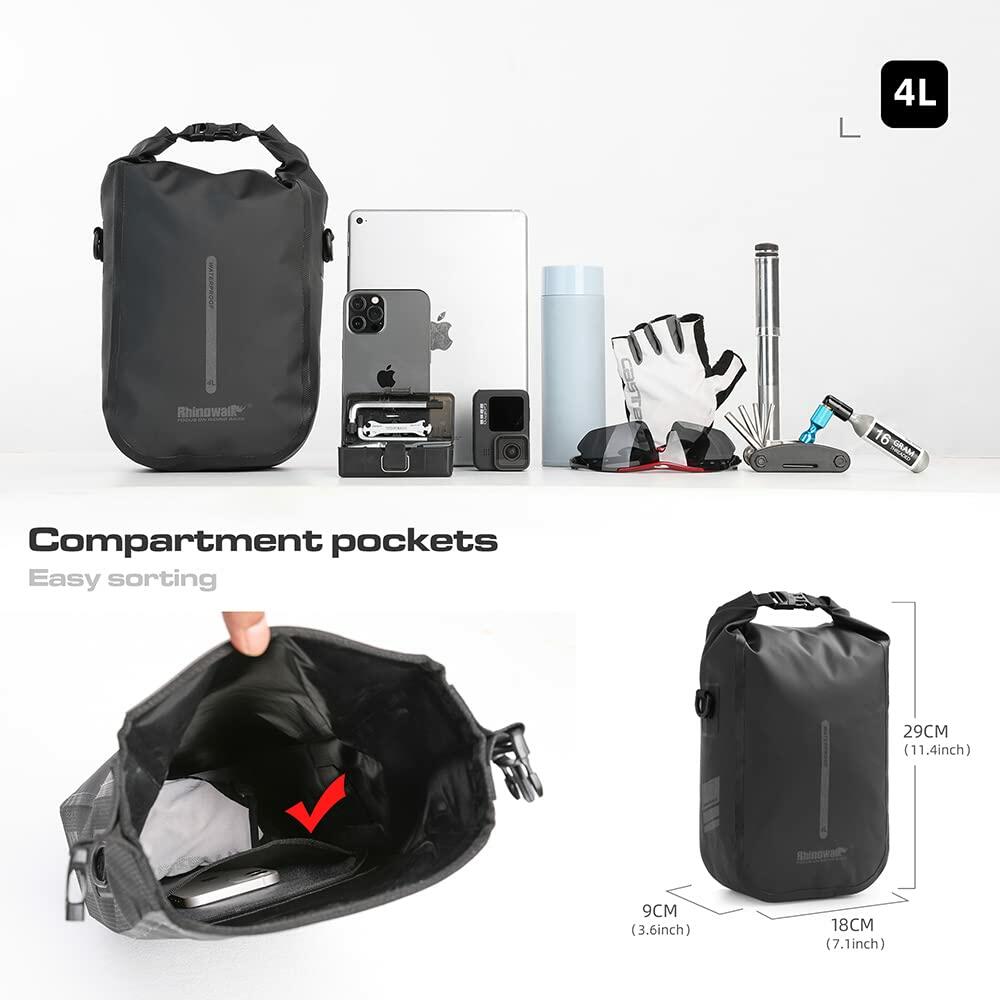 Rhinowalk Bike Front Fork Bag Waterproof Bike Pannier Bag Saddle Bag Shoulder