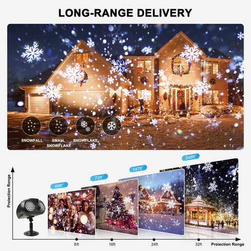 Christmas Projector Lights Outdoor, Dual Head Dynamic Snowflake Projector with