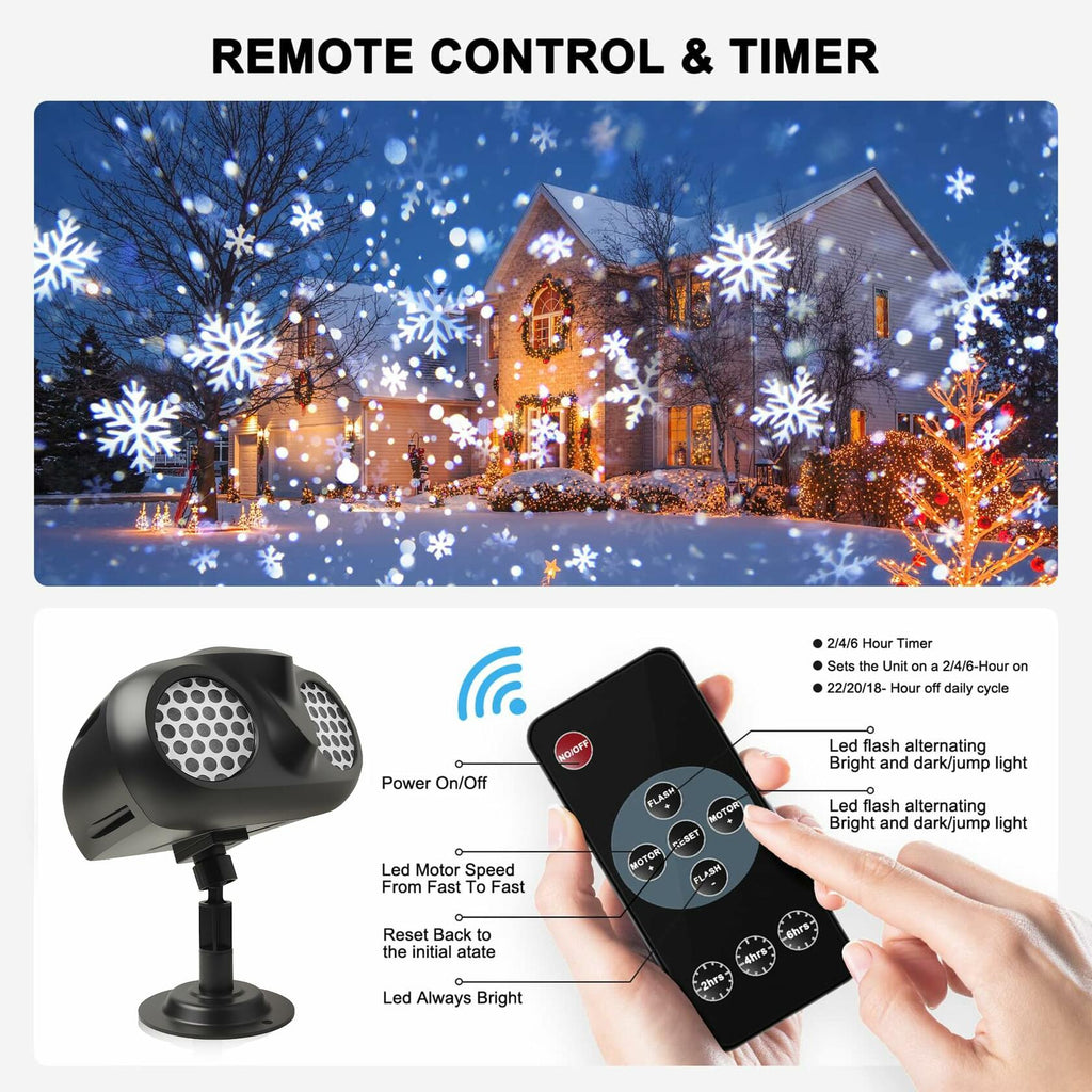 Christmas Projector Lights Outdoor, Dual Head Dynamic Snowflake Projector with