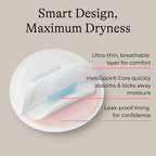 Lansinoh Stay Dry Disposable Nursing Pads, Soft and Super Absorbent Breast Pads,