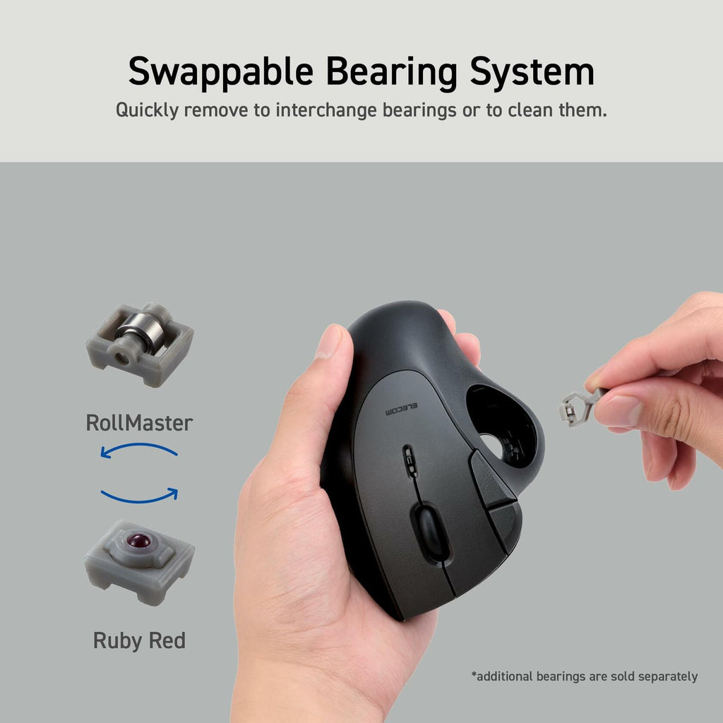 ELECOM Ergonomic Comfort Design Trackball IST Wireless 2.4GHz Connect,