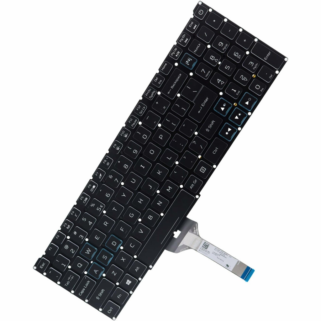 Deal4GO White Letter RGB Colorful Backlit Keyboard Replacement for Acer AN515-57