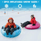 ZMLM Snow Tube for Sledding -2 Pack/3 Pack 36" Inflatable Snow Sled for Kids and