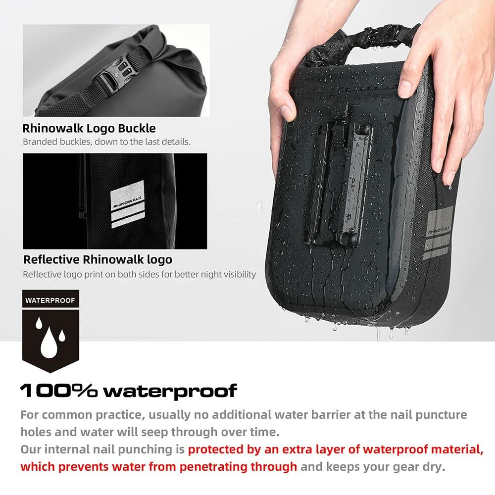 Rhinowalk Bike Front Fork Bag Waterproof Bike Pannier Bag Saddle Bag Shoulder