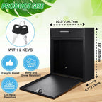 Yaocom Locking Mailbox with Key for Outdoor 12 x 10.5 x 4.7 Inches Large Wall