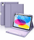 Hamile for iPad 11th 10th Generation Case with Keyboard - 7 Colors Backlit
