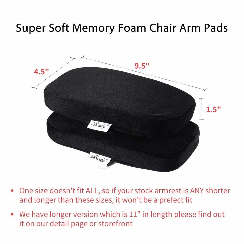 2 PACK Aloudy Ergonomic Memory Foam Office Chair Armrest Pads, Comfy Gaming