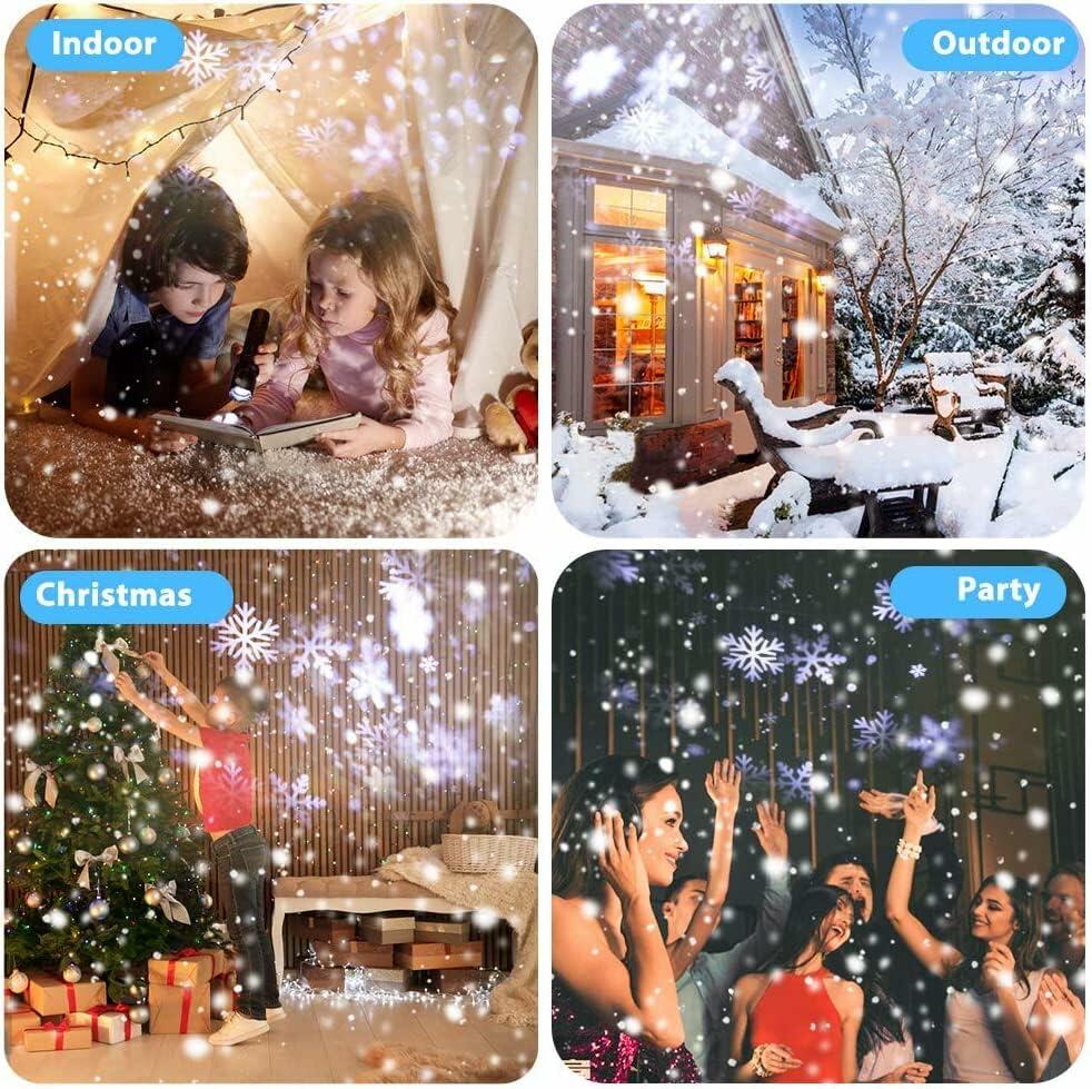 Christmas Projector Lights Outdoor, Dual Head Dynamic Snowflake Projector with