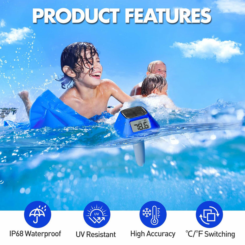 Pircaath 2026 Next-Gen Solar Pool Thermometer Floating Easy Read, Digital Pool