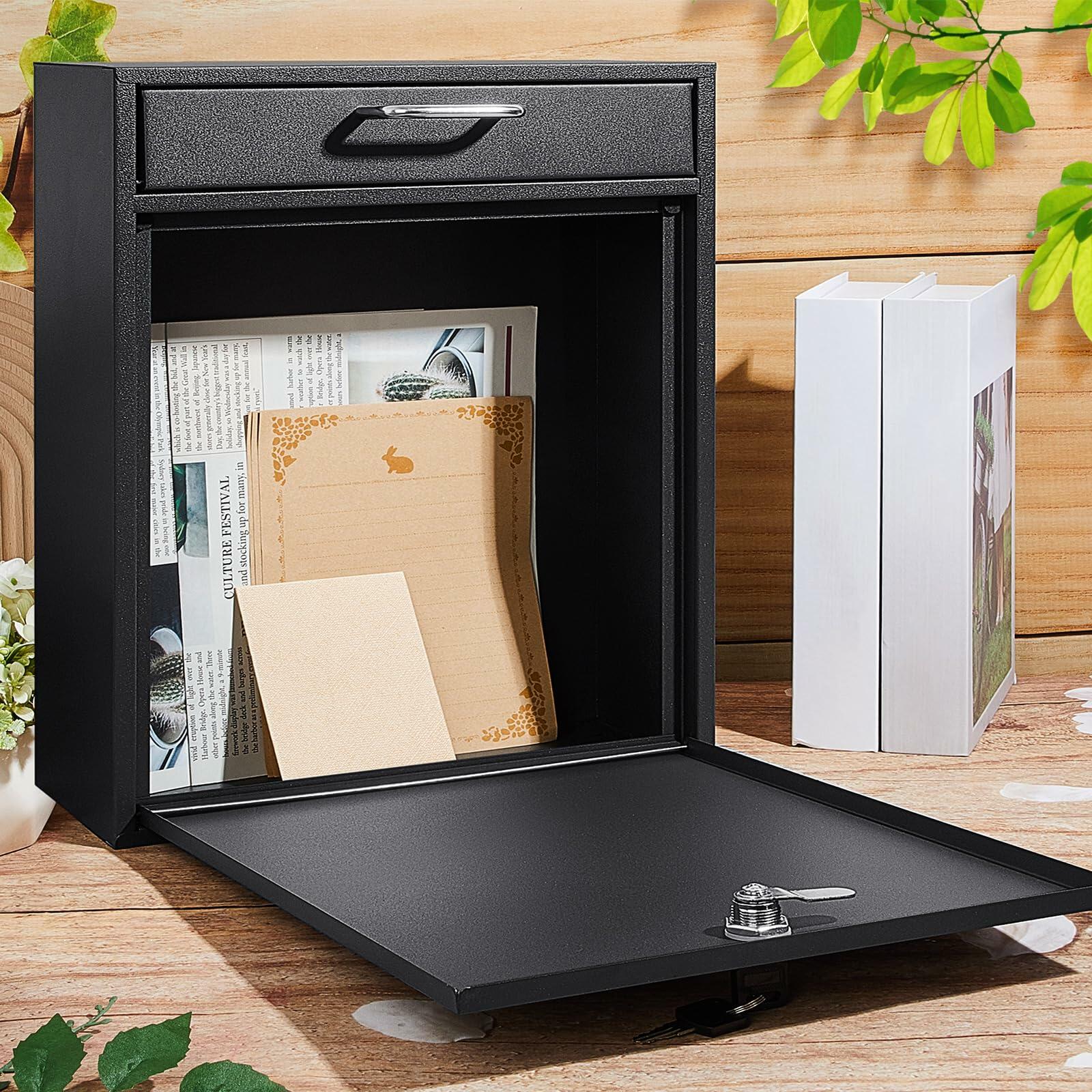 Yaocom Locking Mailbox with Key for Outdoor 12 x 10.5 x 4.7 Inches Large Wall