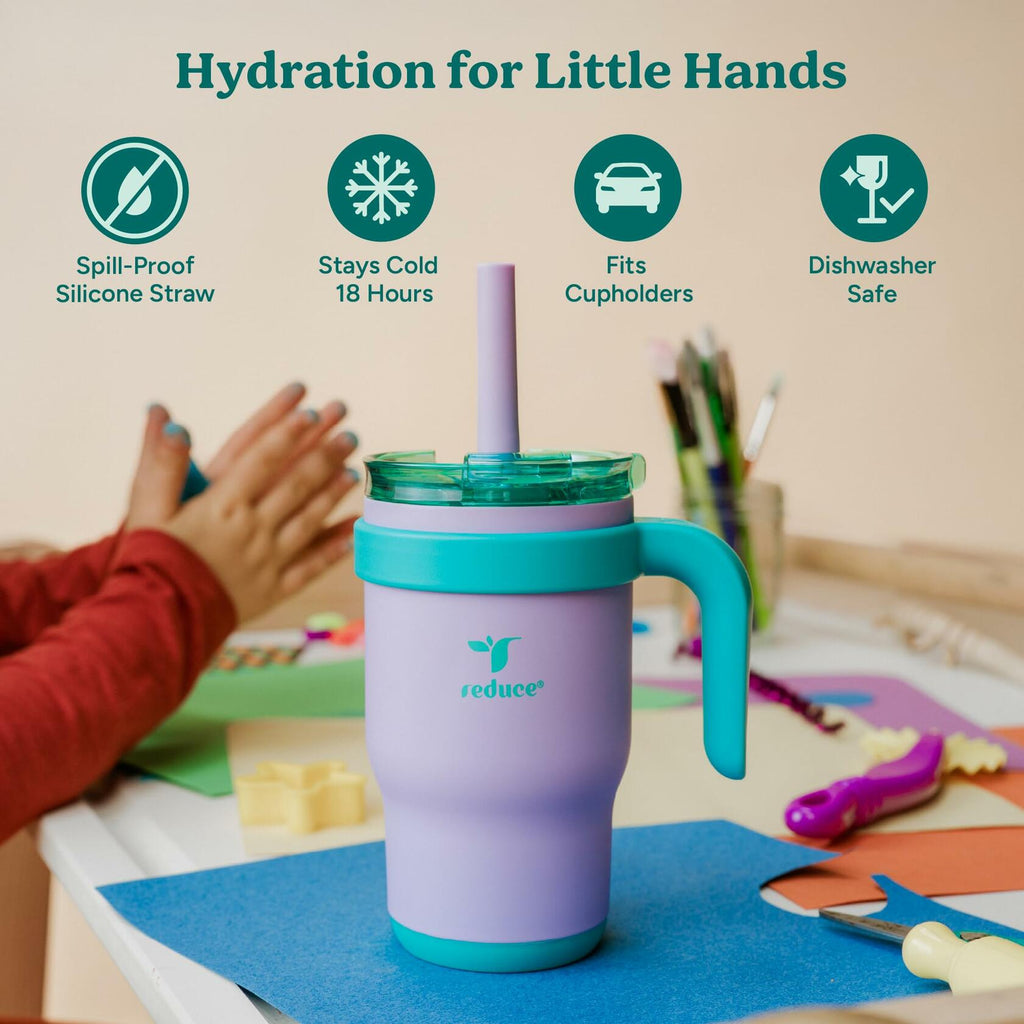 REDUCE 14 Oz Coldee Kids Tumbler with Lid and Straw - Coldee Insulated Travel