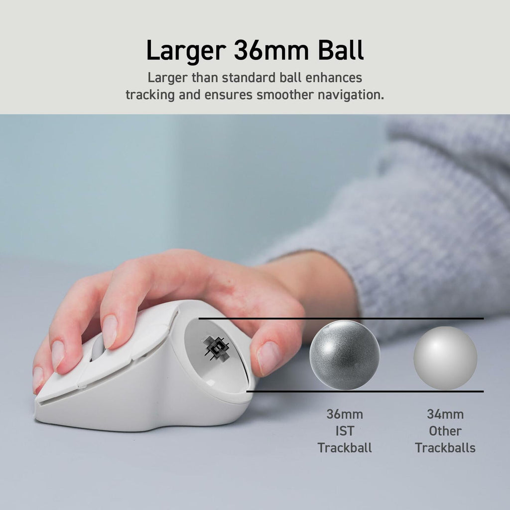 ELECOM Ergonomic Comfort Design Trackball IST Wireless 2.4GHz Connect,