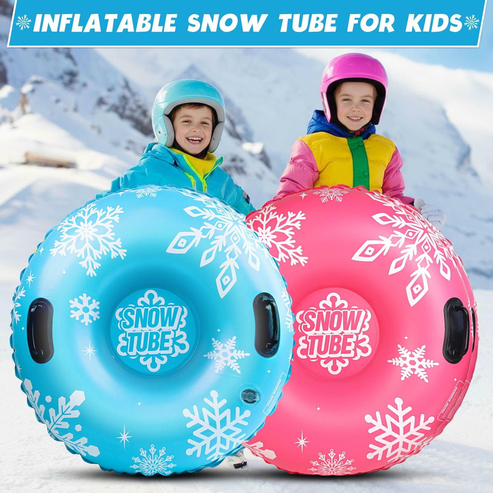 ZMLM Snow Tube for Sledding -2 Pack/3 Pack 36" Inflatable Snow Sled for Kids and