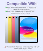 Hamile for iPad 11th 10th Generation Case with Keyboard - 7 Colors Backlit