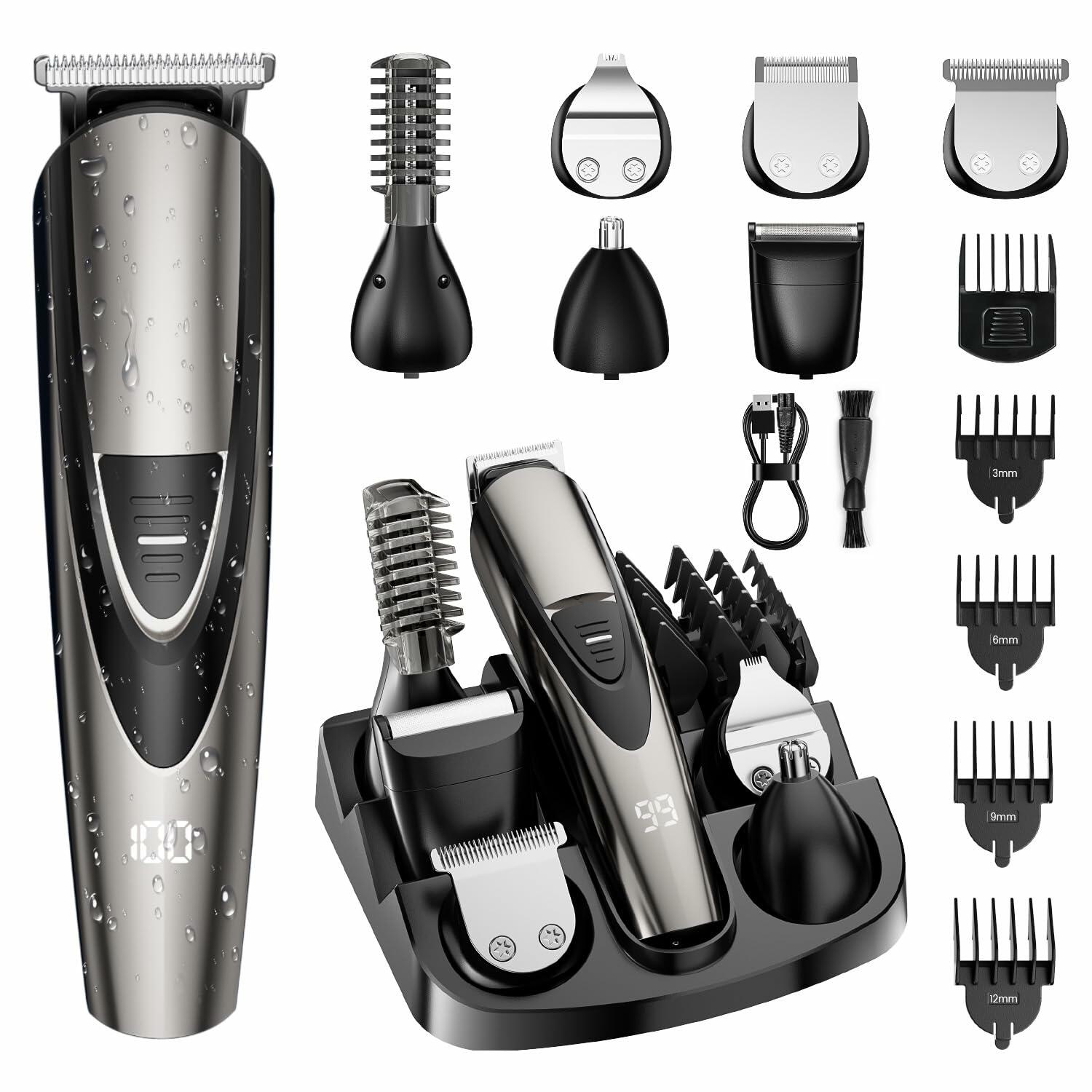 SHPAVVER Electric Beard Trimmer for Men: 16-in-1 Professional Barber Hair