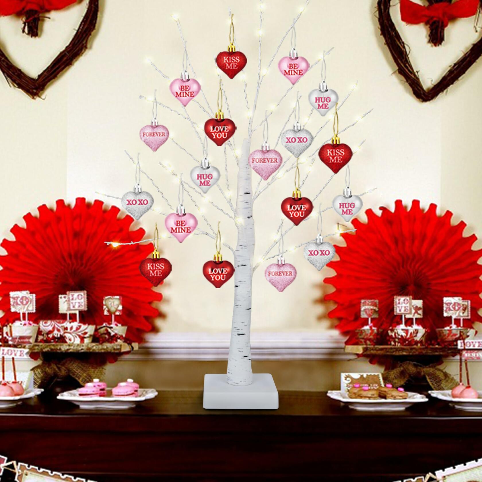 [Timer] Valentines Decor 24 Inch Valentines Decorations Lighted Tree with 18