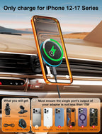 for Magsafe Car Mount Charger, [100% Stable] 15W 2 in1 Magnetic Wireless Car