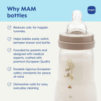 MAM 4.5oz Easy Start Anti-Colic Wide Neck Vented Baby Bottle, Extra Slow Flow