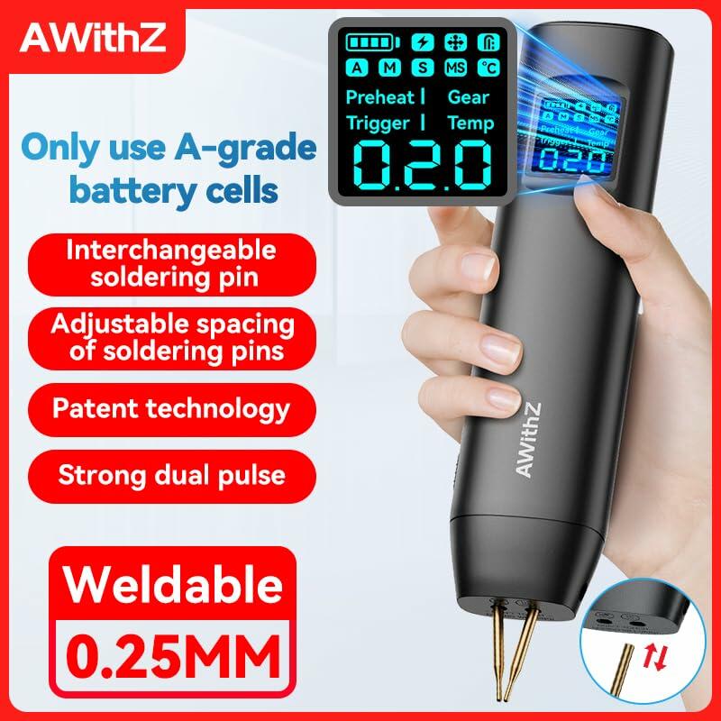 HD2 AWithZ Spot Welder with Double-Ended & Replaceable Tips - 90-Level Dual