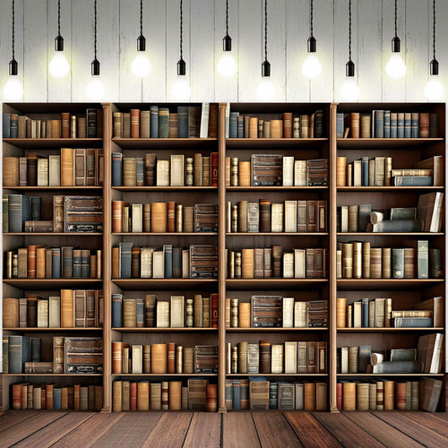 ASDCXZ 10x8ft Bookshelf Backdrop Vintage Bookcase Theme Photography Background