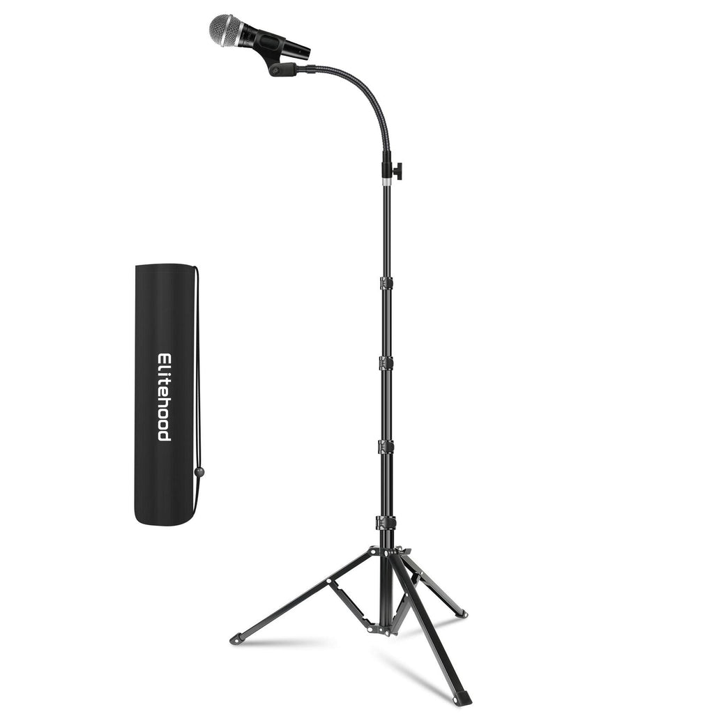 Elitehood Aluminum Foldable Microphone Stand, 82’’ Tall & Height Adjustable Mic