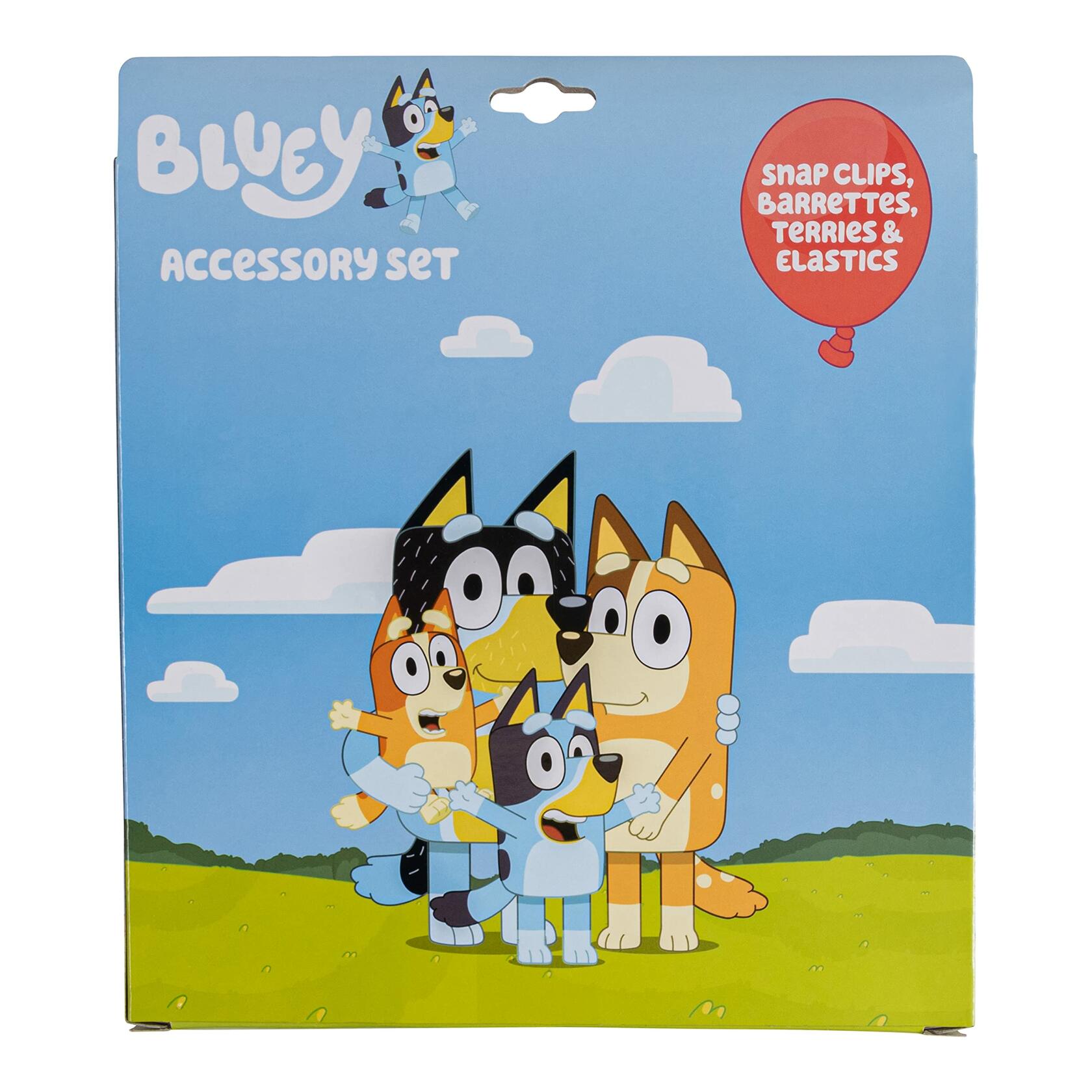 Luv Her Bluey Girls 20 Piece Accessory Set with 3 Barrettes, 4 Snap Hair Clips,