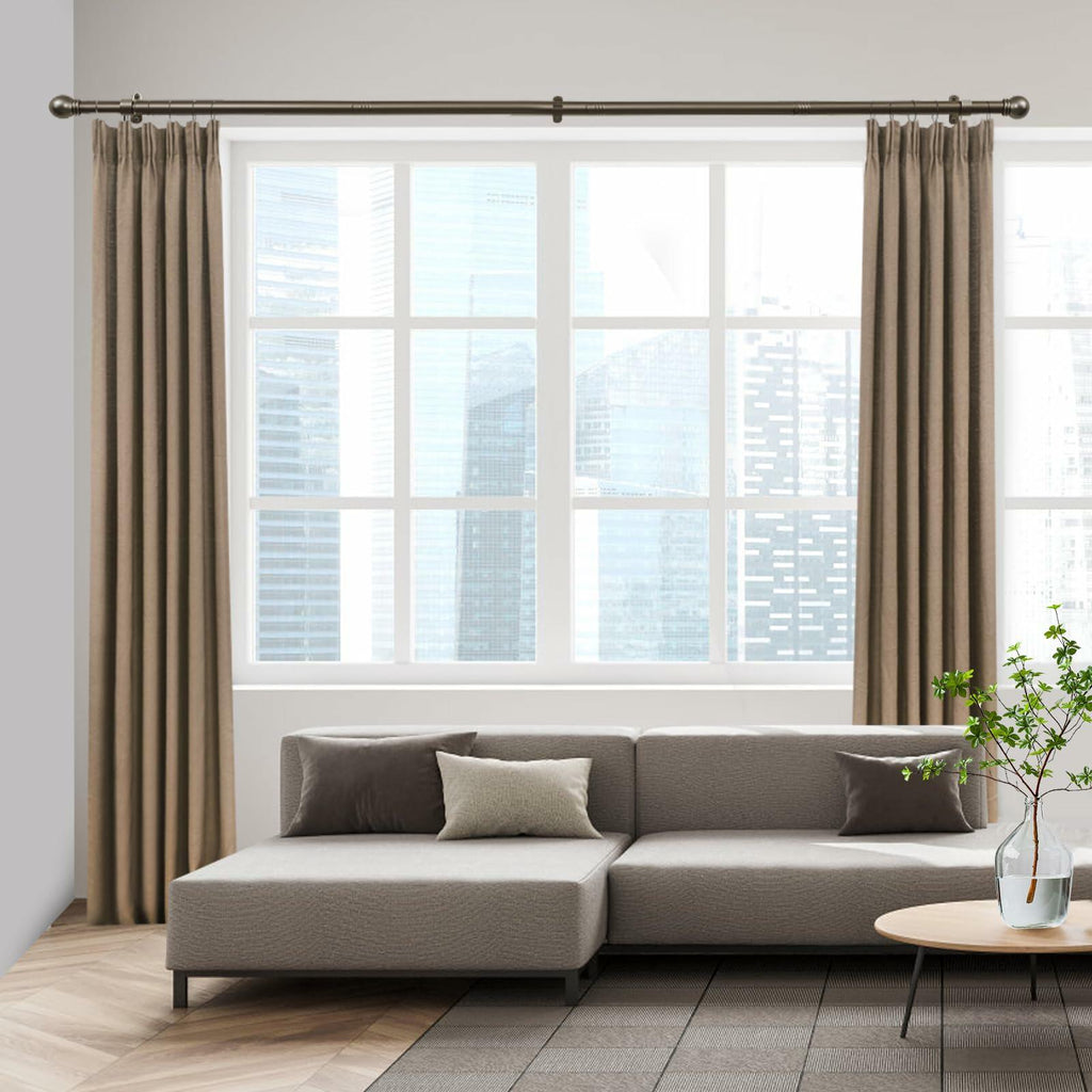 AMZSEVEN Curtain Rods for Windows 16 to 150 Inches, Curtain Rod Max Adjustable