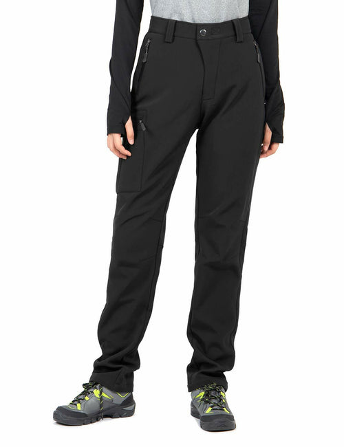 Wespornow Women's-Snow-Ski-Pants Fleece-Lined-Waterproof-Hiking-Pants Softshell