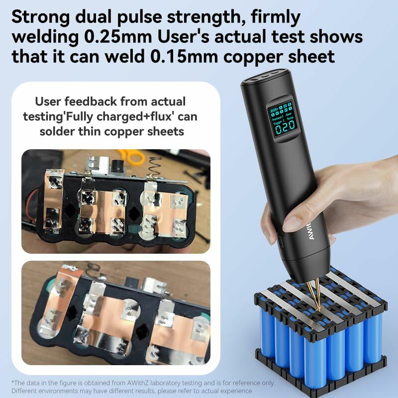 HD2 AWithZ Spot Welder with Double-Ended & Replaceable Tips - 90-Level Dual