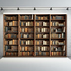 ASDCXZ 10x8ft Bookshelf Backdrop Vintage Bookcase Theme Photography Background