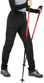 Wespornow Women's-Snow-Ski-Pants Fleece-Lined-Waterproof-Hiking-Pants Softshell