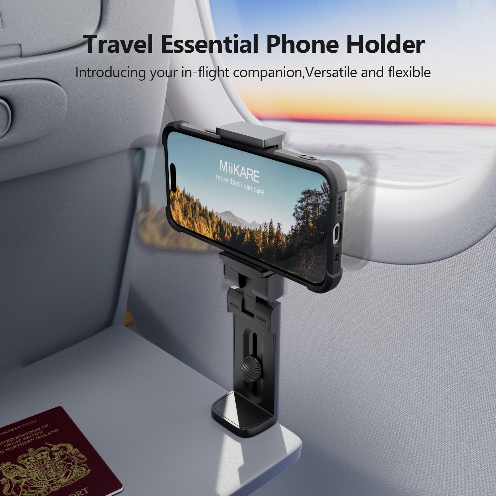 MiiKARE Airplane Travel Essentials Phone Holder, Universal Handsfree Phone Mount