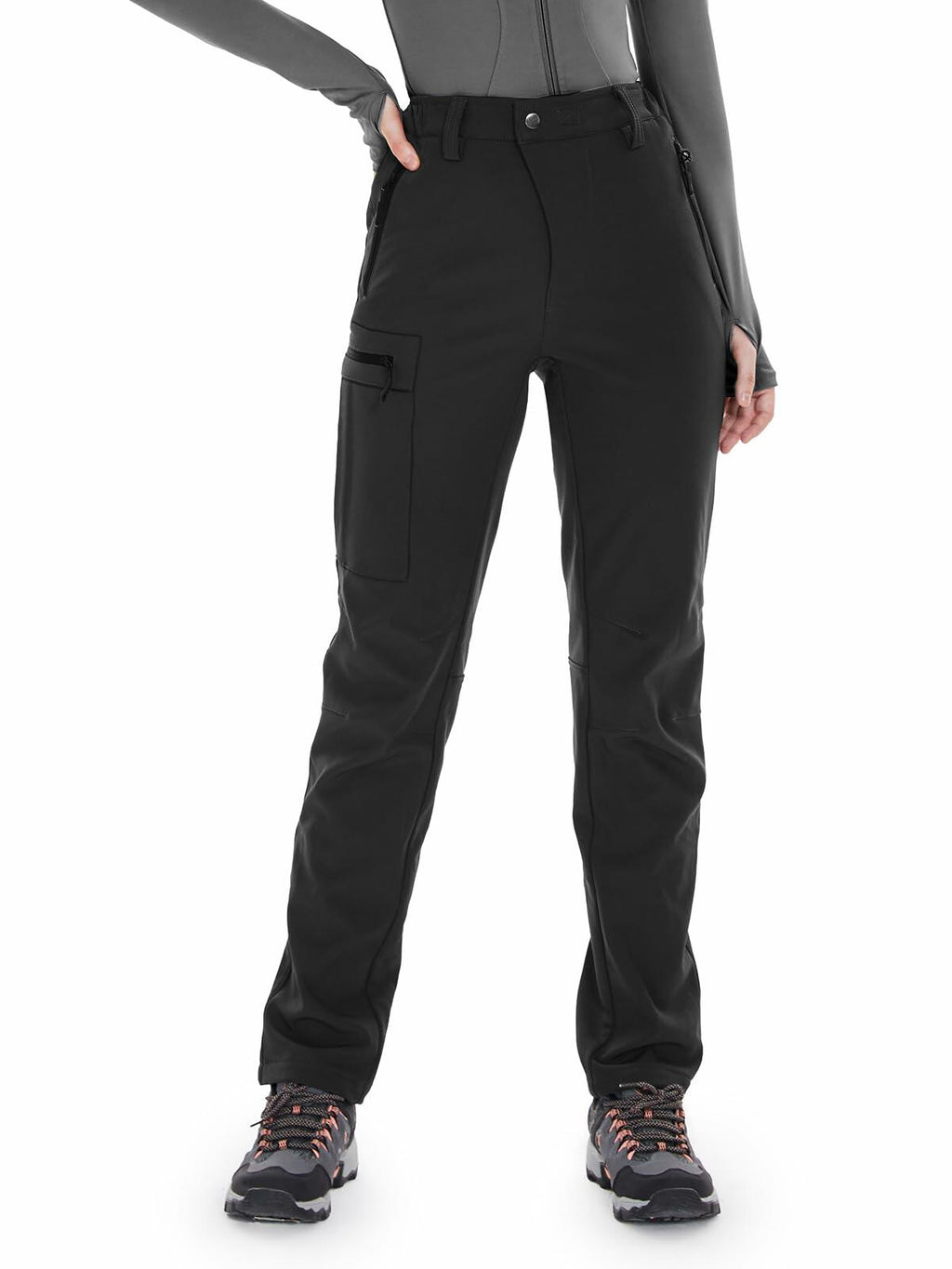 Wespornow Women's-Snow-Ski-Pants Fleece-Lined-Waterproof-Hiking-Pants Softshell