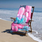 WURTON Red Cotton Candy Print Comfort Beach Towel Your Companion Pool,Camping