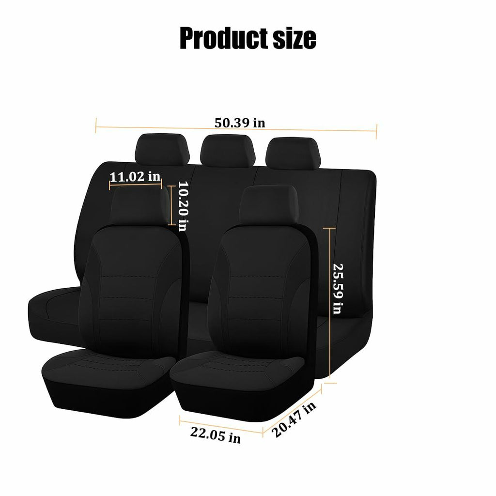 TNAIYH Car Seat Cover Full Set, Fashion Soft Sponge Vehicle Front and Rear Split