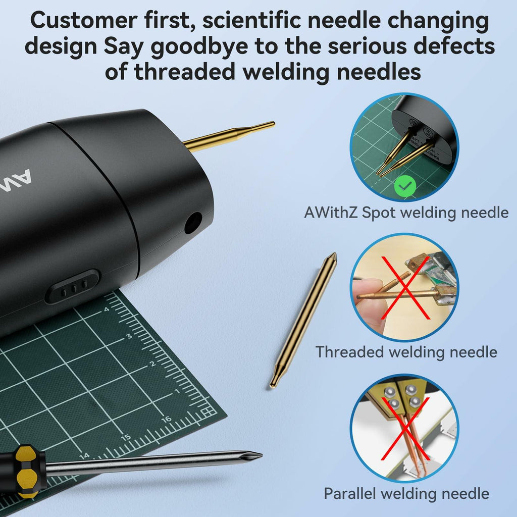 HD2 AWithZ Spot Welder with Double-Ended & Replaceable Tips - 90-Level Dual