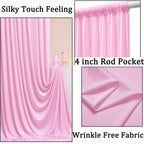 50ft x 10ft Wrinkle Free Pink Backdrop Curtains for Parties, 10 Panels 5x10ft