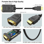 BENFEI HDMI to VGA 6 Feet Cable, Uni-Directional HDMI Computer to VGA Monitor