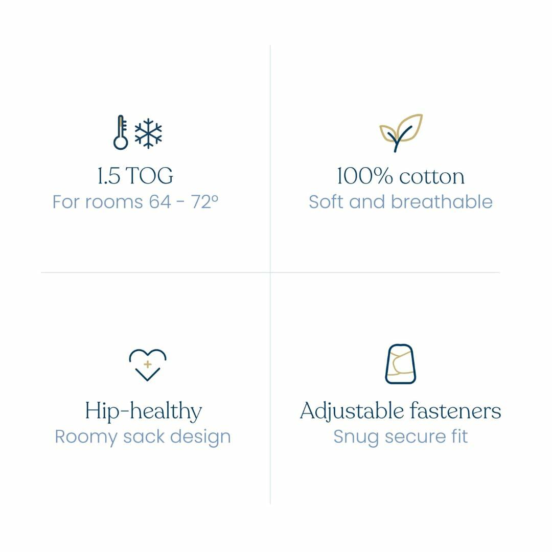 HALO 100% Cotton Sleepsack Swaddle, 3-6 Months  3-Way Adjustable Wearable